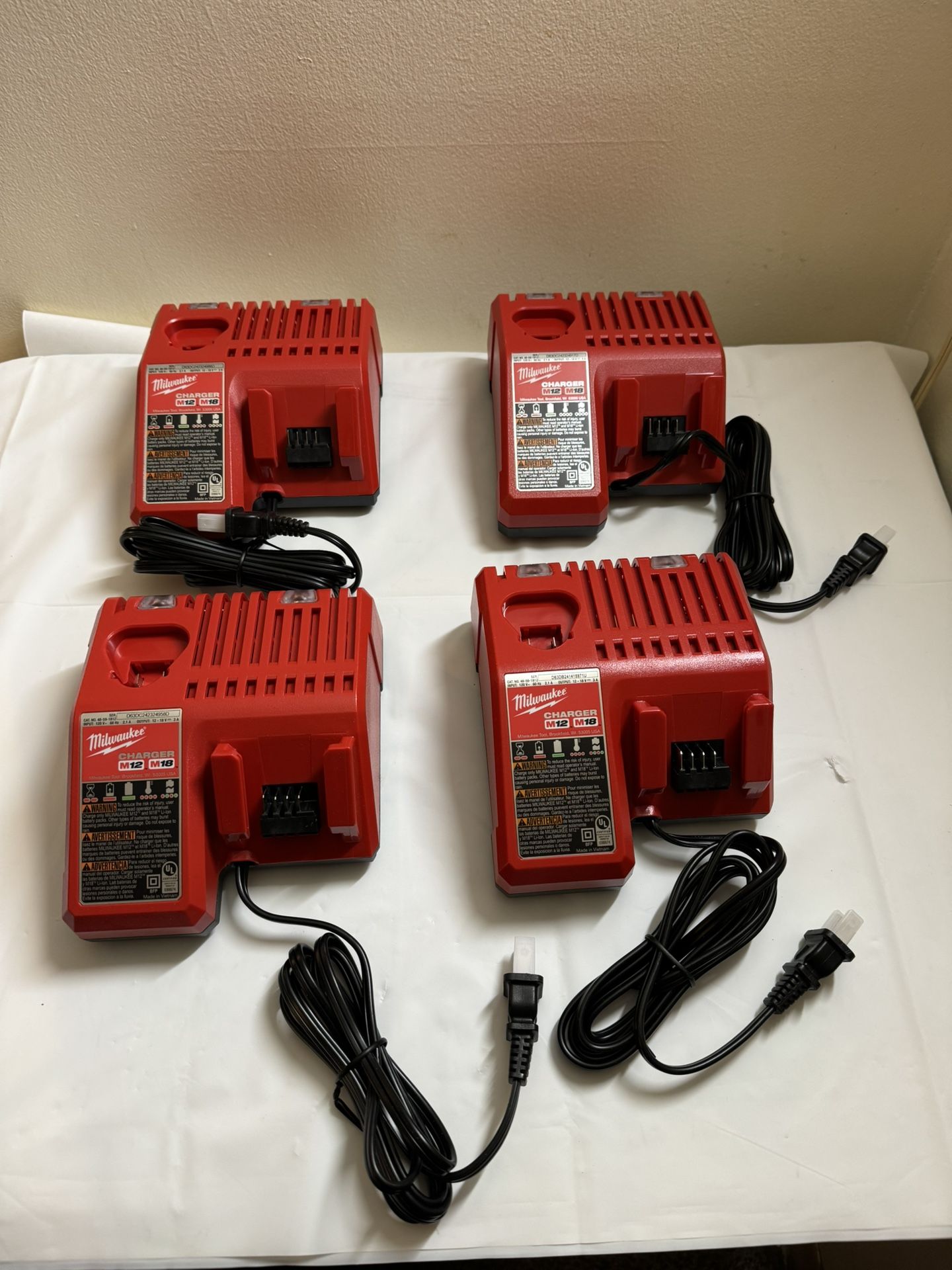 Milwaukee Chargers 12V or 18V Brand New. $30 EACH
