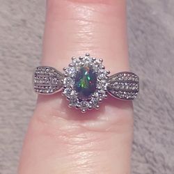 Black Opal Ring S925 Sz 7
