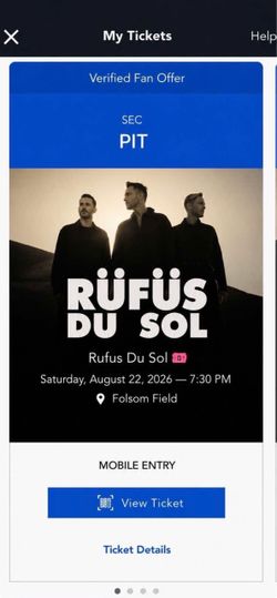 3 Rufus du sol pit tickets