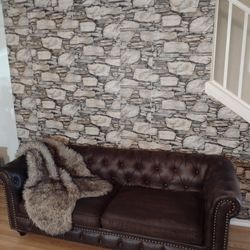Lovely, Slim Line Chesterfield Sofa
