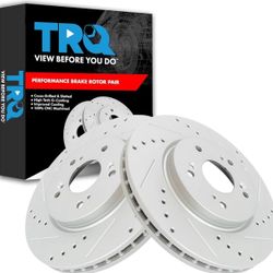 Front Brake Rotor Set G Coated Drilled and Slotted Vented 