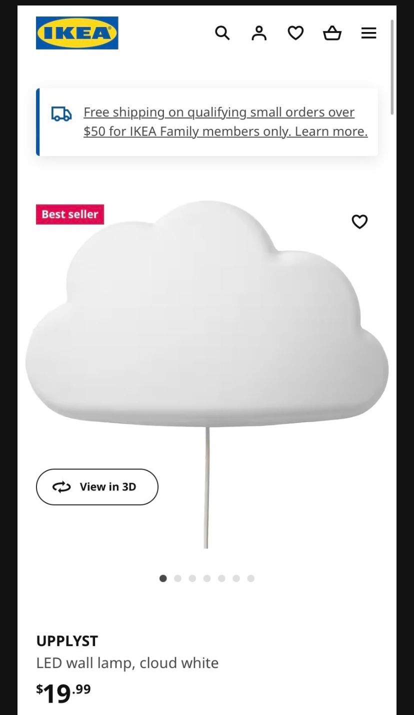 Cloud Kid’s Wall Light