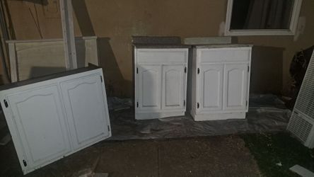 White Kitchen Base Cabinets Set