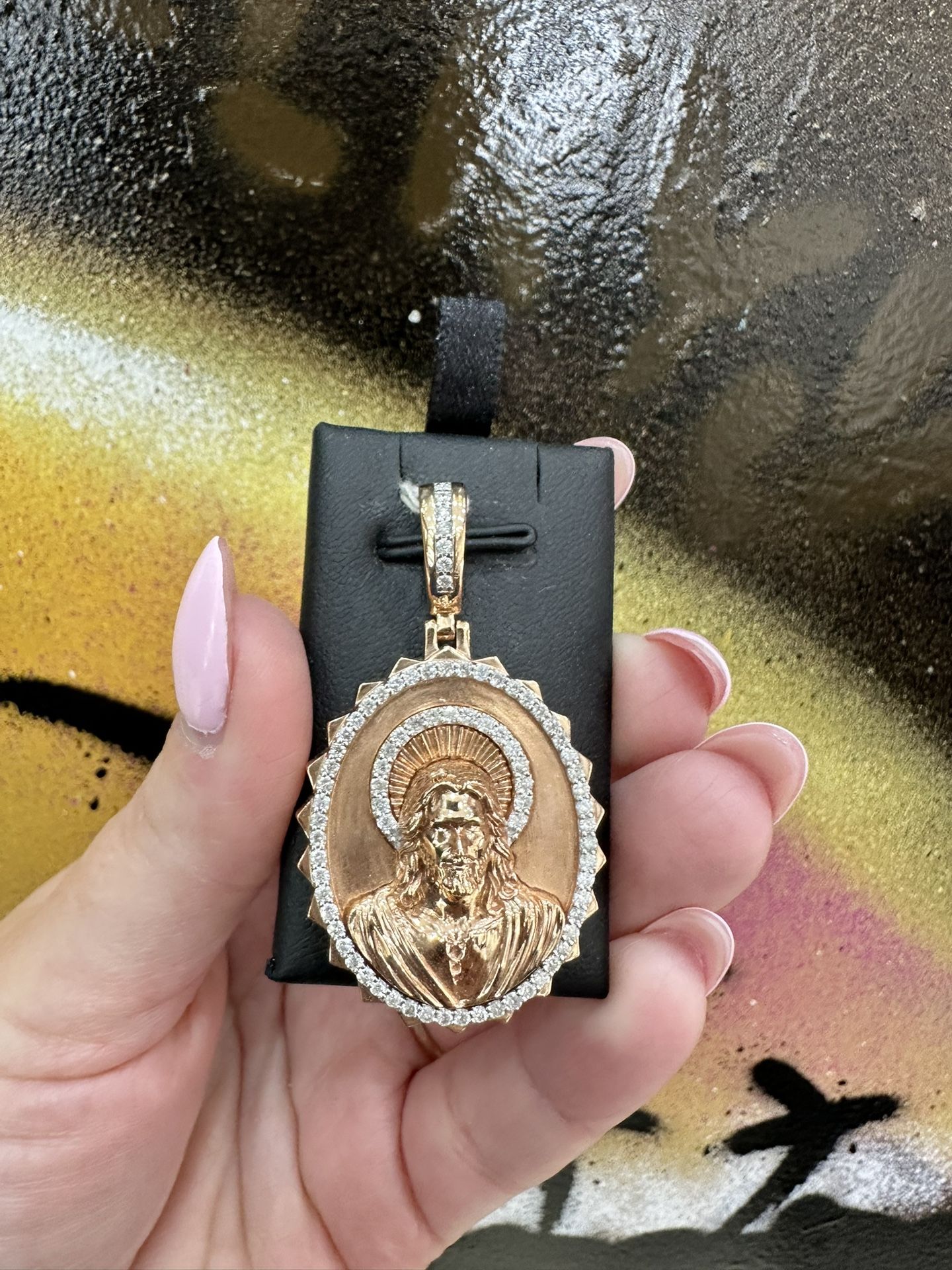 14k JESÚS DIAMOND CHARM