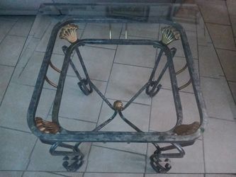 Glass End Table (Iron)