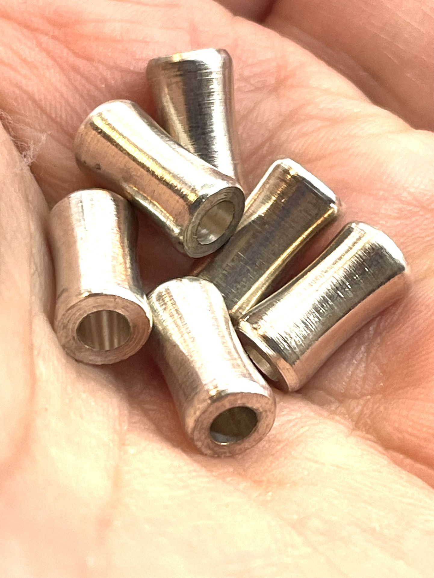 Pair Of 12mm Sterling Pinch Beads
