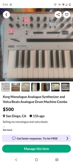 Korg Monologue Analog Synthesizer/ Drum machine  and Guitar