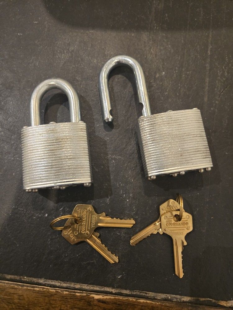 Heavy-Duty Commando Lock Padlock 2 Pack - Military Grade