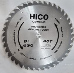 HICO 8 Inch 40 Tooth Saw Blade New Never Used!