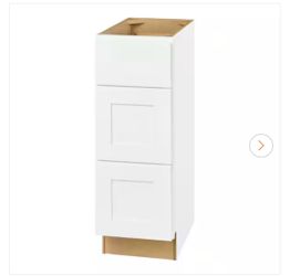Hampton Bay Avondale 12 in. W x 21 in. D x 34.5 in. H Ready to Assemble Plywood Shaker Drawer Base Bath Cabinet in Alpine White