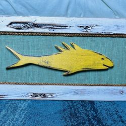 Handmade Fish Picture & Wood Frame