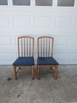 Pair of Vintage Barker Brothers Spindle-Back Dining Chairs - Model 7628