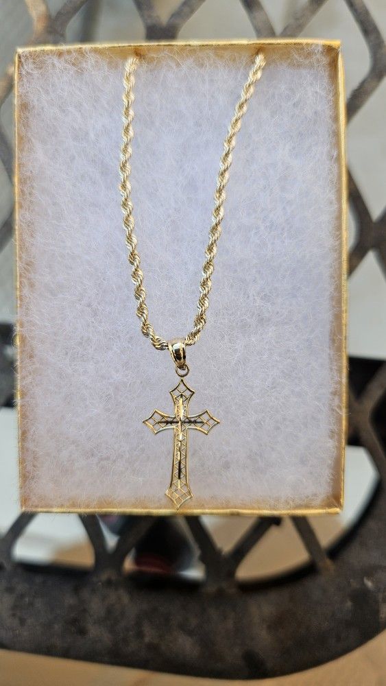 10k Gold Chain And Pendant 