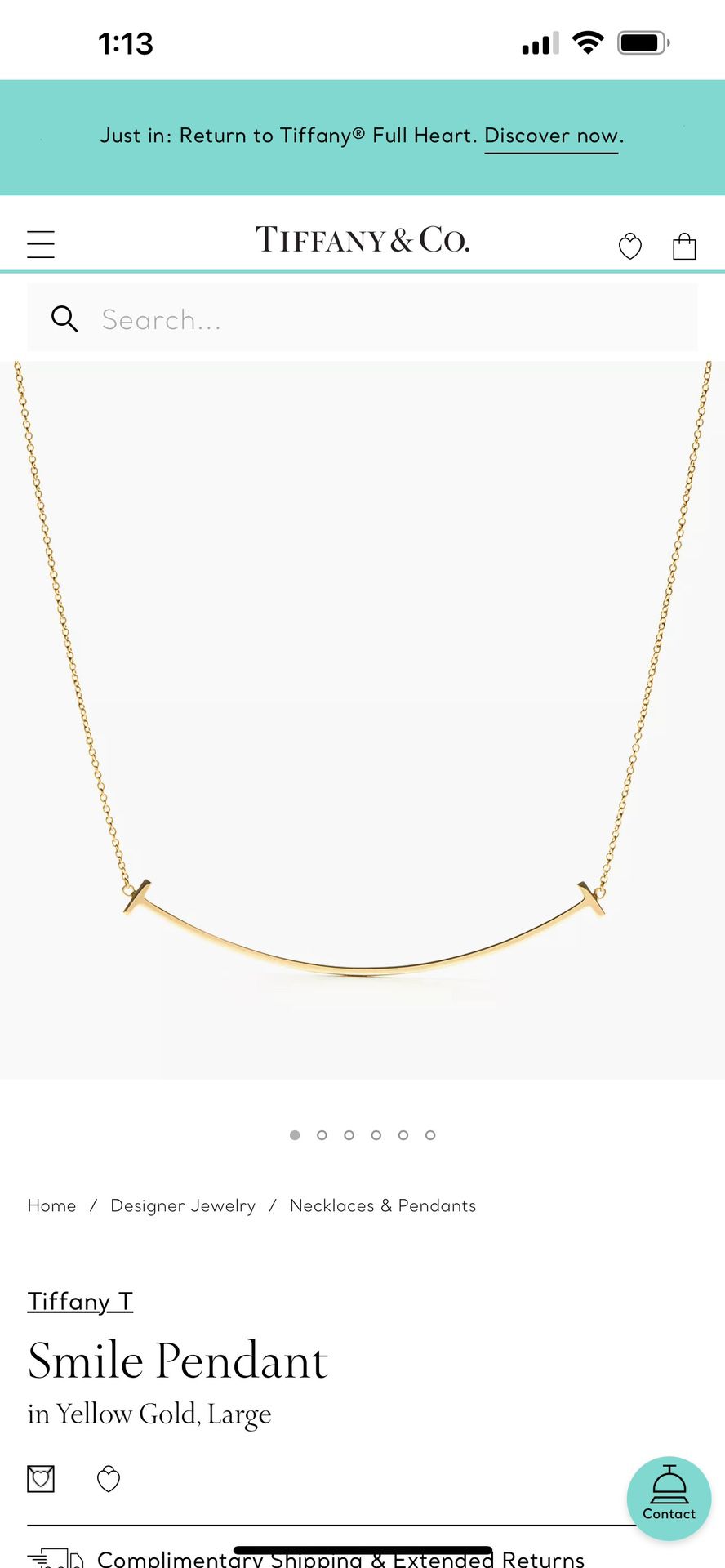 Tiffany T Smile, Pendant Necklace