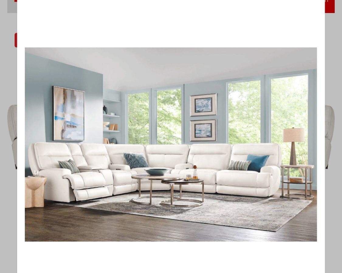 4 Piece Top Grain Italian Leather Reclining Sectional