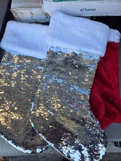 Sequin Christmas Stockings Set of 3