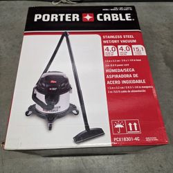 PORTER CABLE 4-Gal. Stainless Steel Wet/Dry Vacuum,Brand NEW