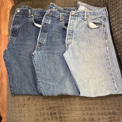 Levi’s 501 Denim Jeans 36x32 Lot