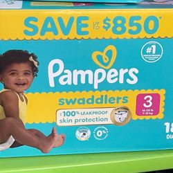 Pampers Swaddlers Diapers #3   (180 Diapers)