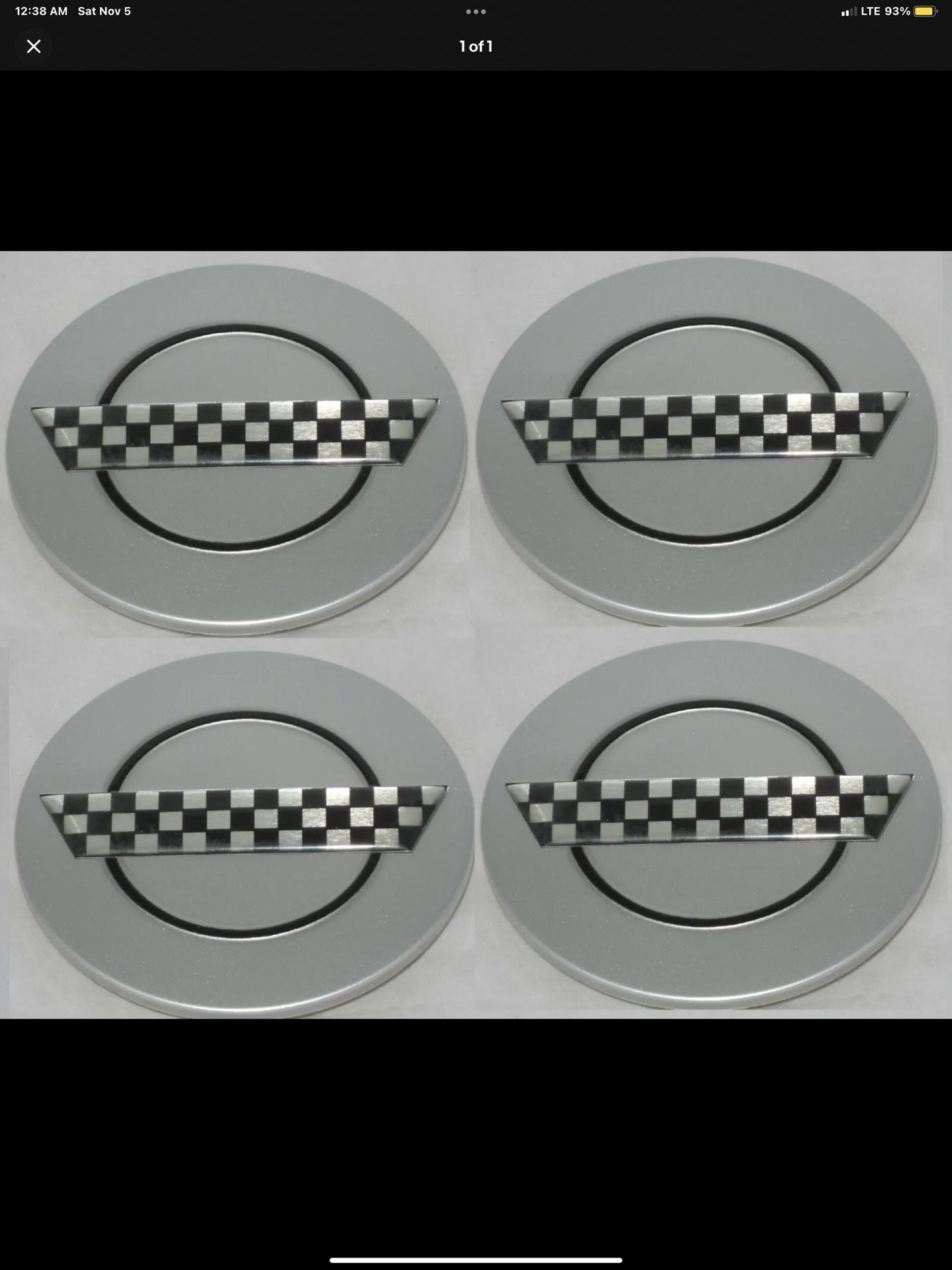 4 CAP DEAL SILVER / CHECKERED CHEVY CORVETTE ZR1 C4 CAMARO WHEEL RIM CENTER CAPS $30 (New)