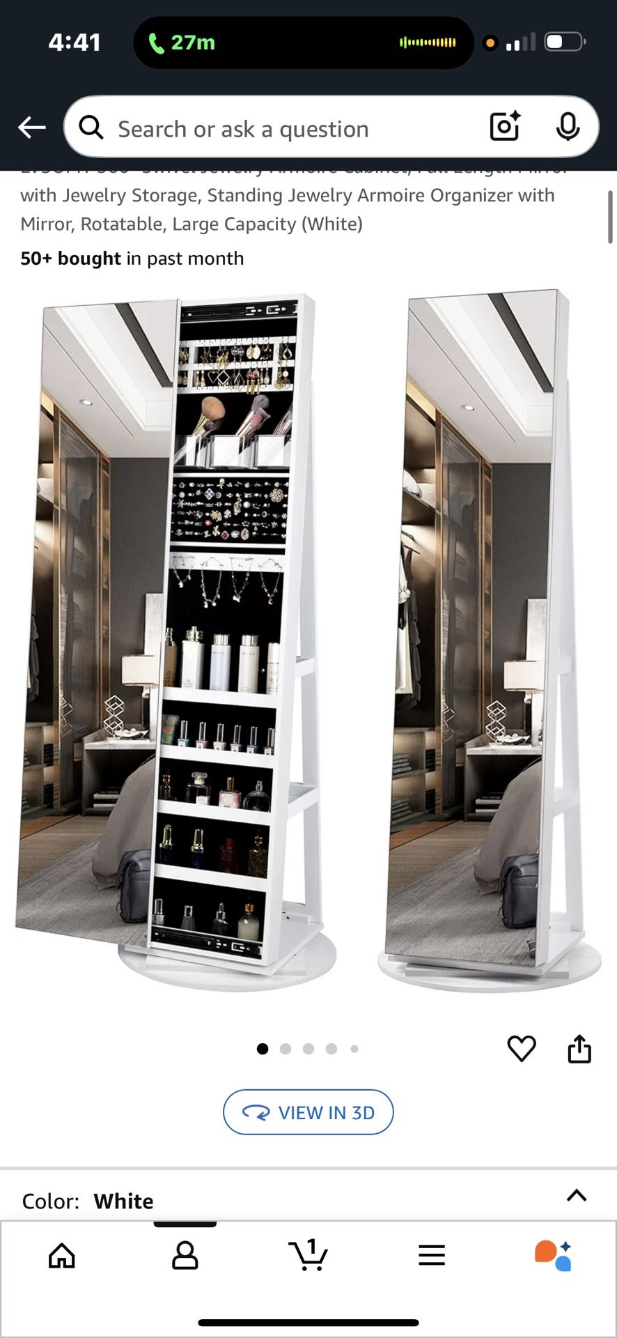 Mirror w/ Jewelry Cabinet