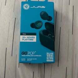 JLab Go Pop+ Teal True Wireless Earbuds 