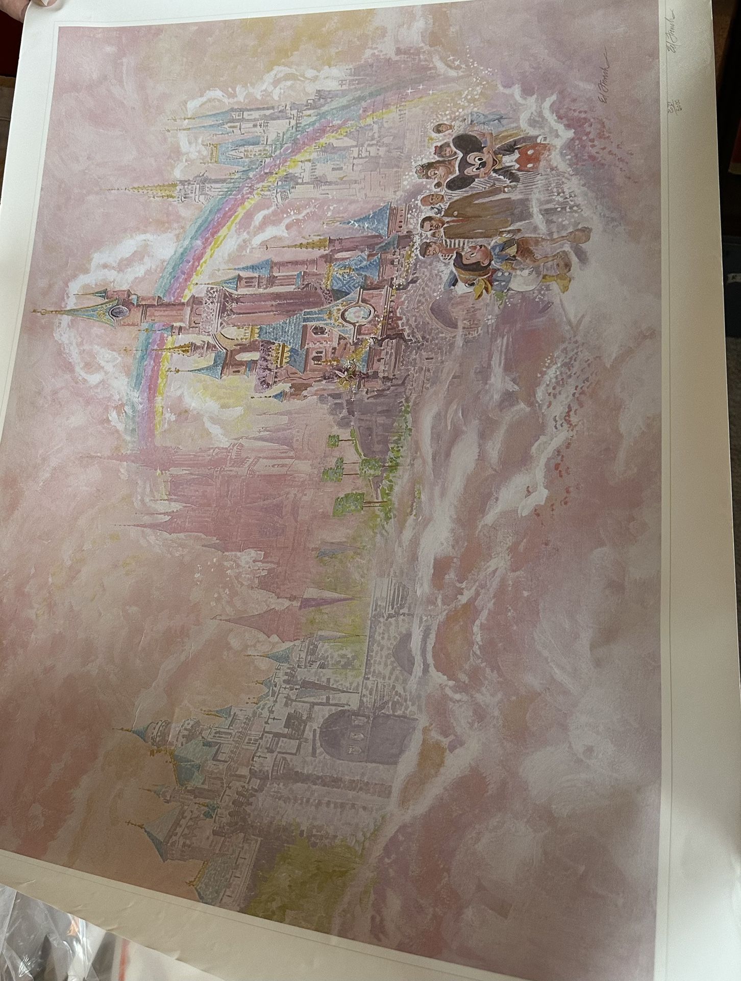 WALT DISNEY FOUR CASTLES CAST MEMBER Signed And Numbered By Artist