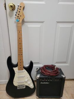 Electric Guitar and Silvertone Amp Combo