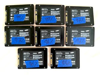 8 QTY Bulk LOT - Samsung 850 Evo 250GB 2.5” SSD Solid State Hard Drive SATA III