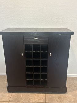 Crate & Barrel Wine Rack & Storage Cabinet