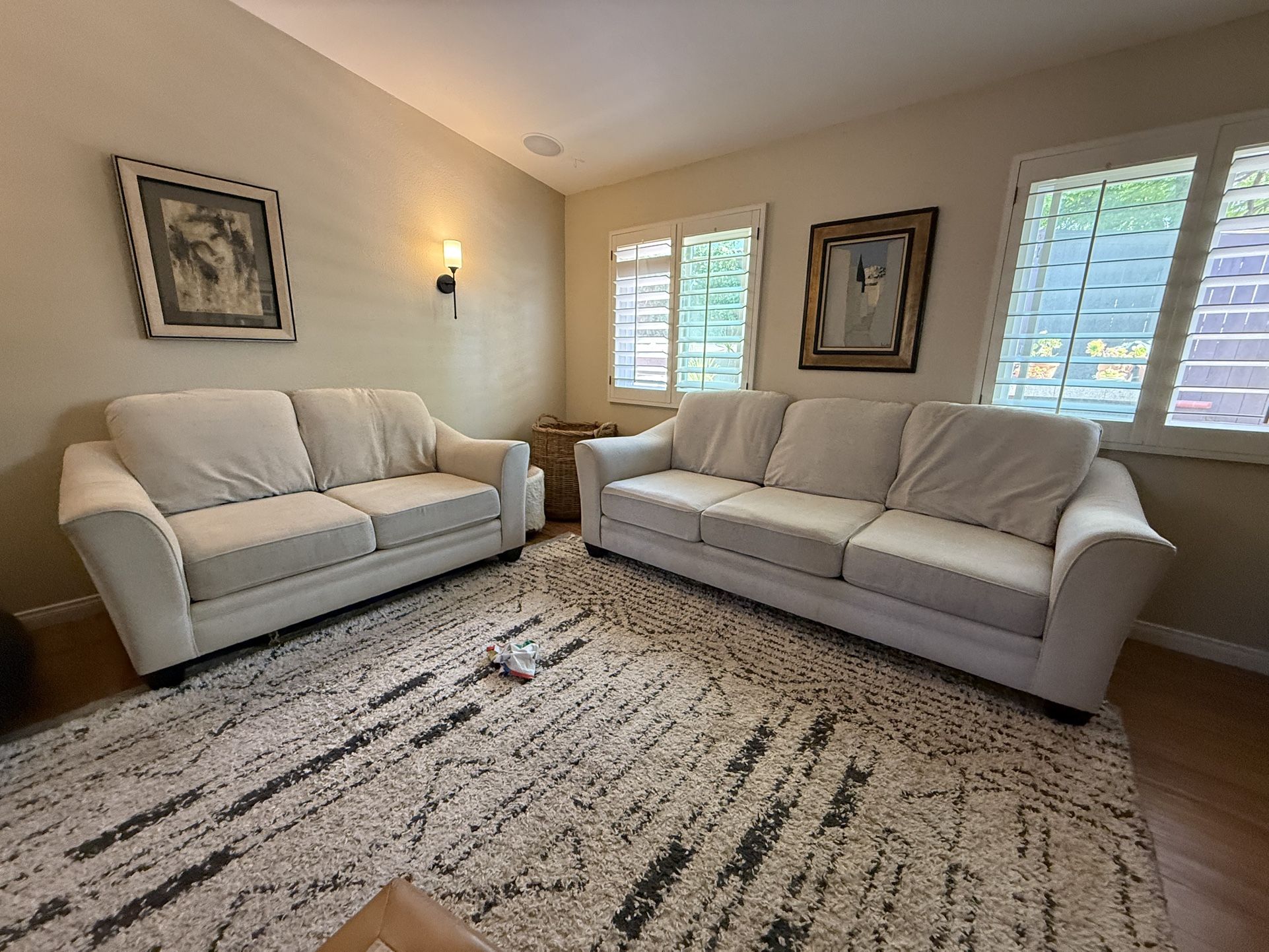 Matching Cream Sofas – Good Condition – $380 OBO