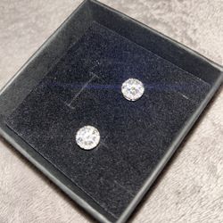 6.5mm Magnetic Moissanite Earrings 925 Sterling Silver 