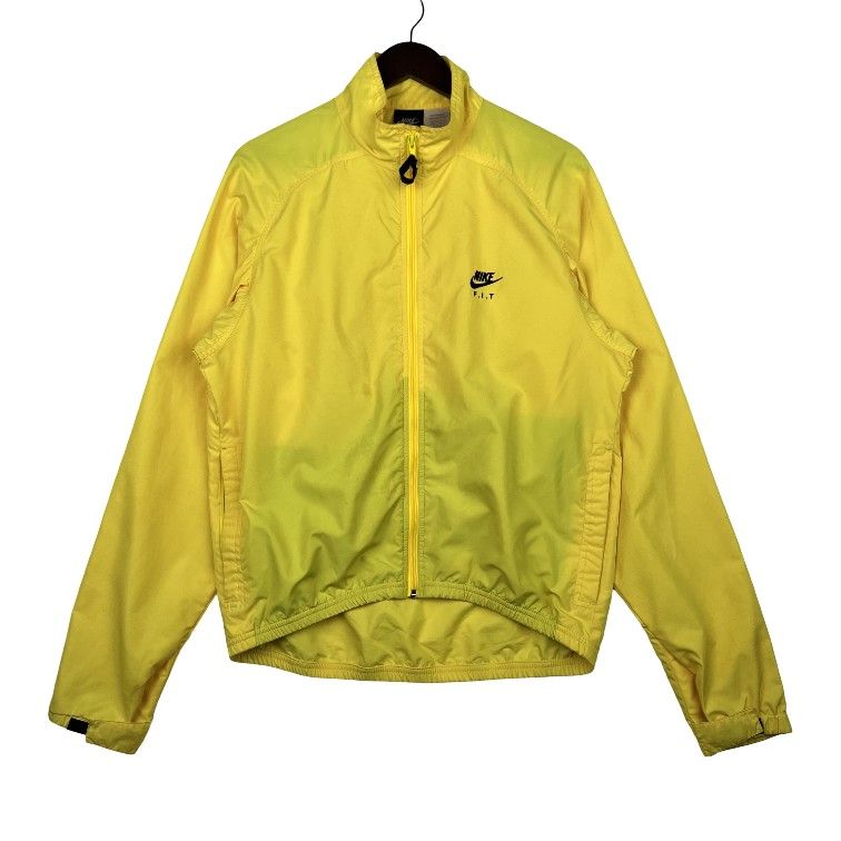 VINTAGE Nike FiT YELLOW Men's ZIP UP WINDBREAKER JACKET SZ MEDIUM 