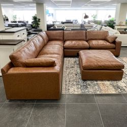 Emilia Brown or Black Leather Sectional Couch Set Only $39 Down Payment 👉 PLEASE ASK FOR JON GREEN WHEN YOU ARRIVE!