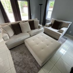 Modern Deep Couch and Ottoman