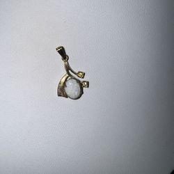 Estate Vintage Opal Pendant set in 12k GF Setting with CZ Stones.