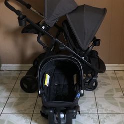 LIKE NEW GRACO READY 2.0 DOUBLE STROLLER AND CAR SEAT!!!!