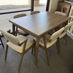 Mid century Modern Dining Table And 6 Chairs