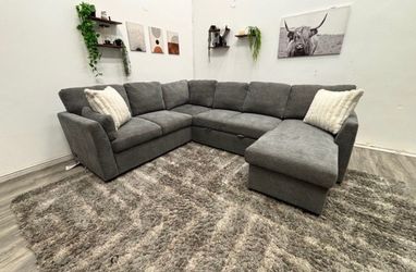 Gray Sleeper Sectional Couch - Free Delivery