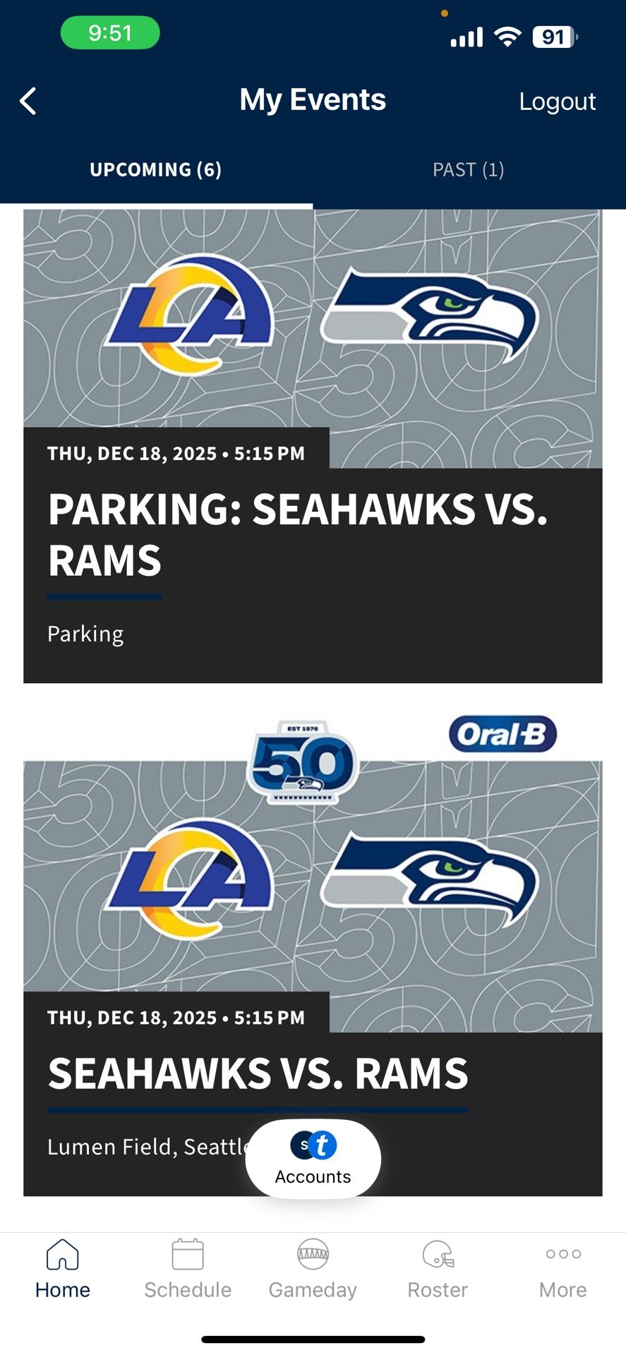 Seahawks Vs Rams & Parking 
