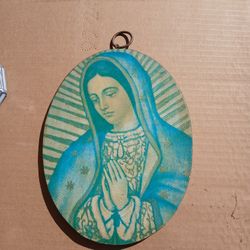 Vintage Our Lady of Guadalupe Icon: Catholic Wall Hanging