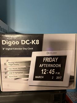 8” Digital Calendar Day Clock  