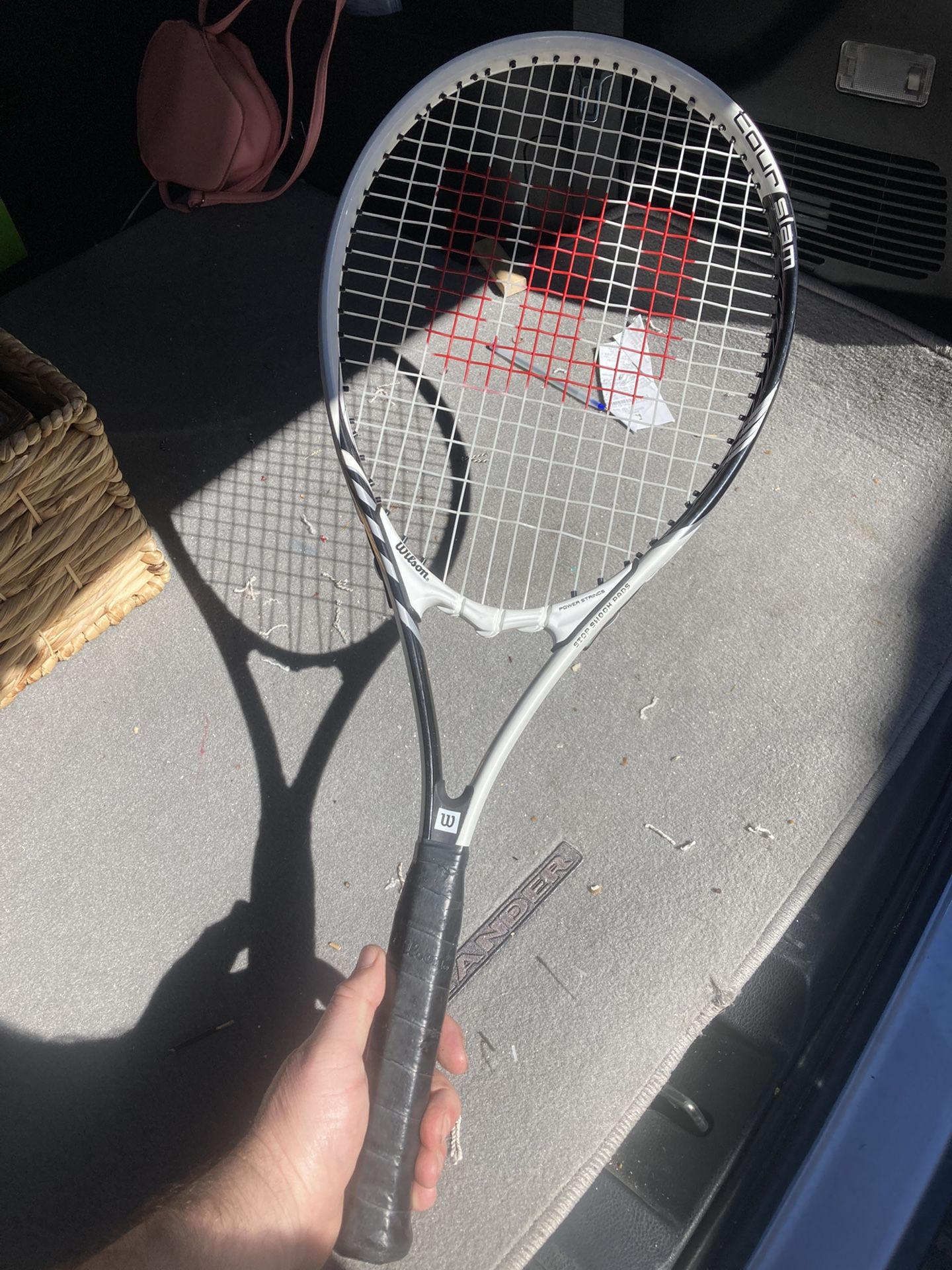 Wilson Tour Slam Tennis Racquet Power Strings Stop Shock Pads L4 4 1/2