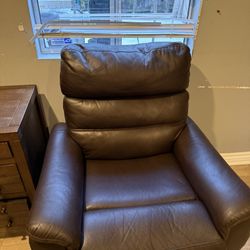 Leather Recliner Soft Couch Brown