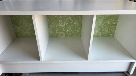 Target stackable laminate 3 carpartment storage bin white