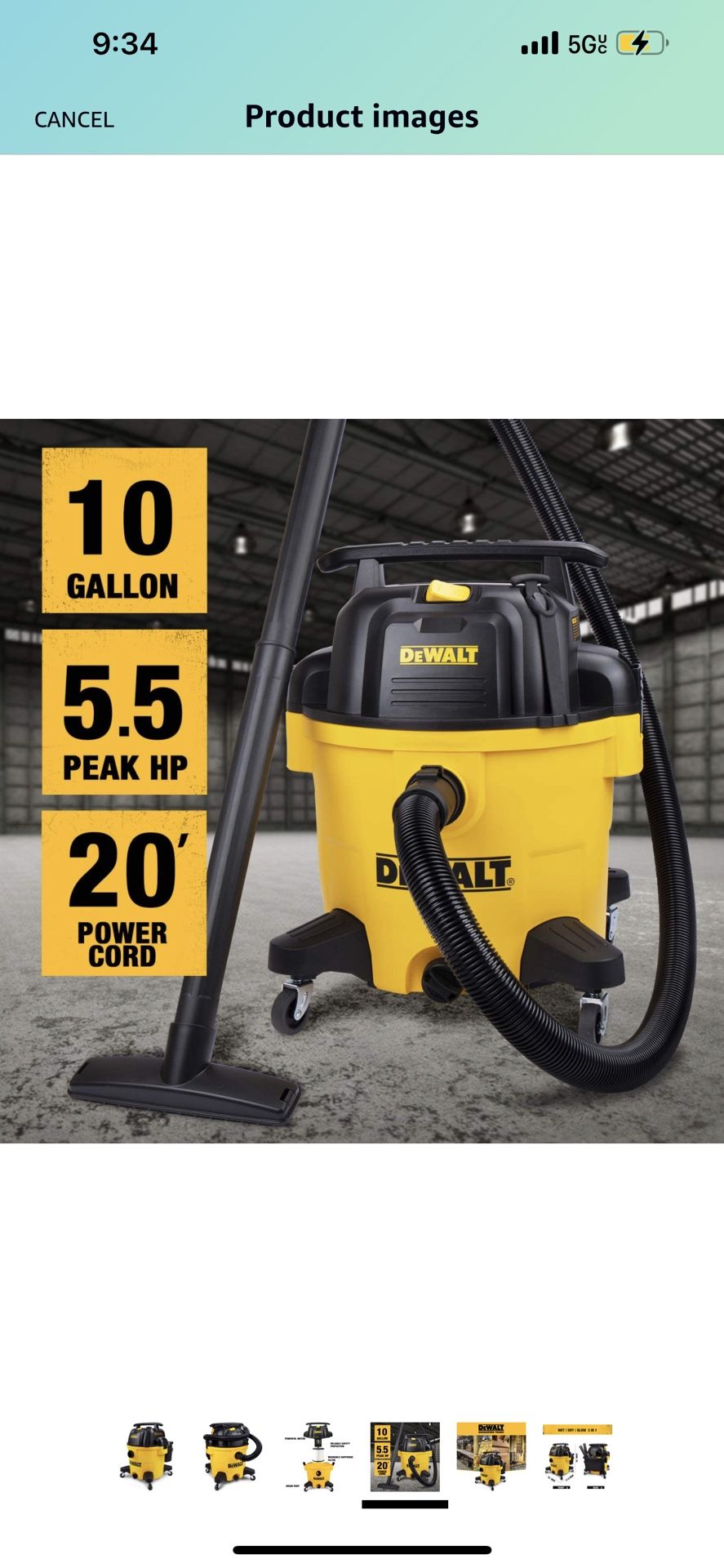 DeWALT DXV10P 10 gallon Quiet Poly Wet Dry Vacuum Yellow for Sale in Chula  Vista, CA OfferUp