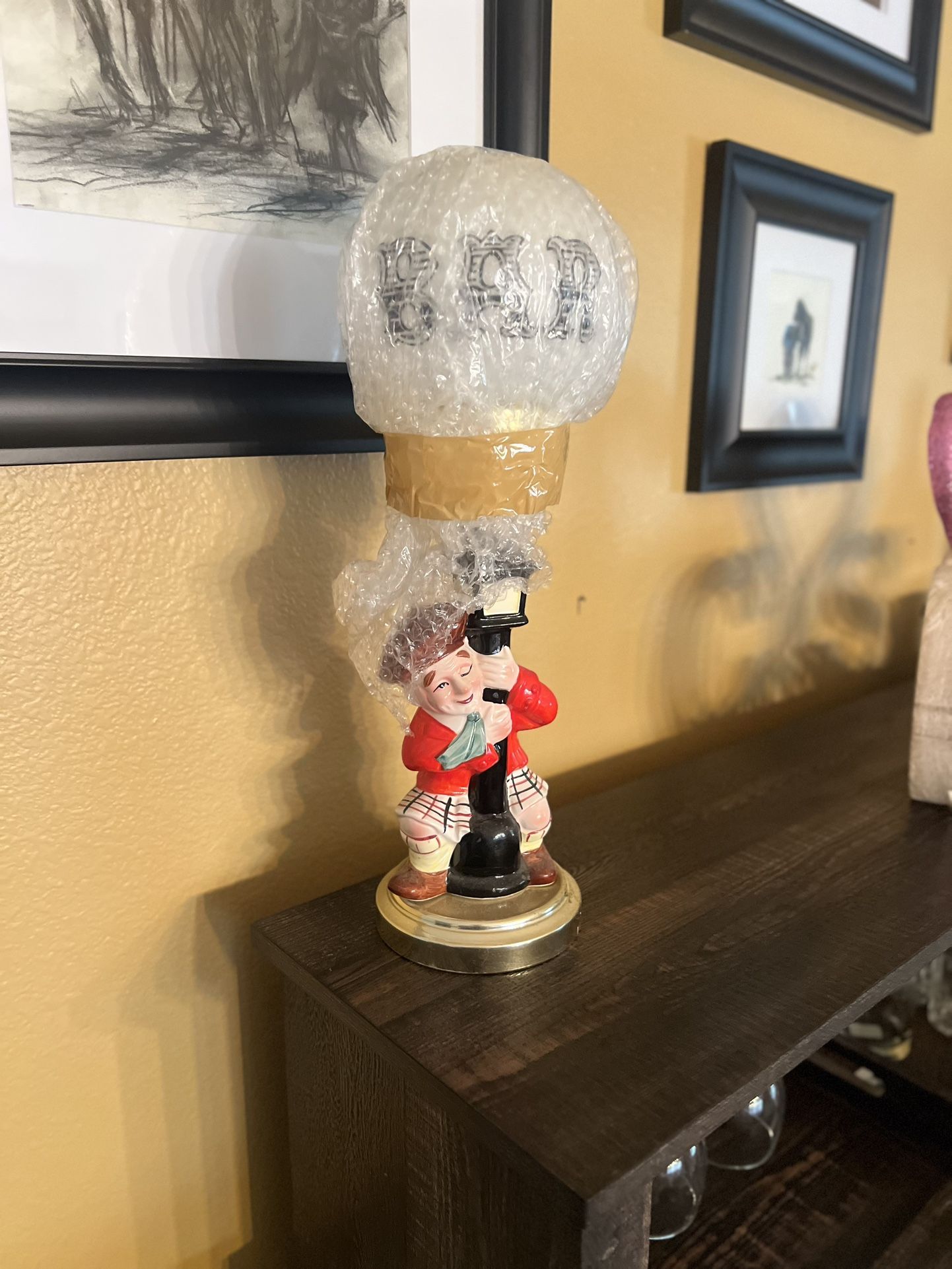 Vintage Scottish Drunk Man Bar Lamp