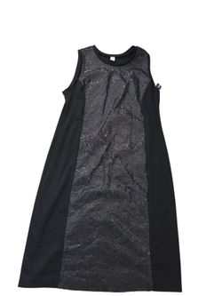 Old Navy black sheath dress with black sequins through front panel, L. NWT.
