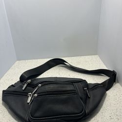 Genuine Leather Fanny Pack Multi Zippered Sports Hip Waist Bag Belt Purse Pouch