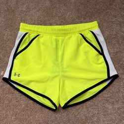 Under Armour Women's Neon Lime Dolphin Running Shorts Size S